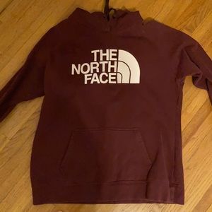 North Face Maroon Hooded Sweatshirt